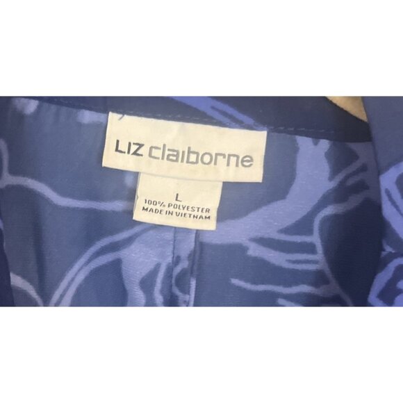 Liz Claiborne Dress Size Large pull on soft and simple  blue hot hous tropical - Picture 3 of 7